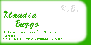 klaudia buzgo business card